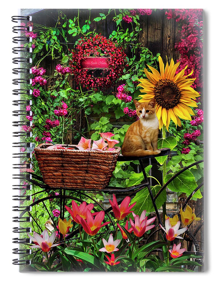 Barns Spiral Notebook featuring the photograph The Garden Barn Bordered by Debra and Dave Vanderlaan