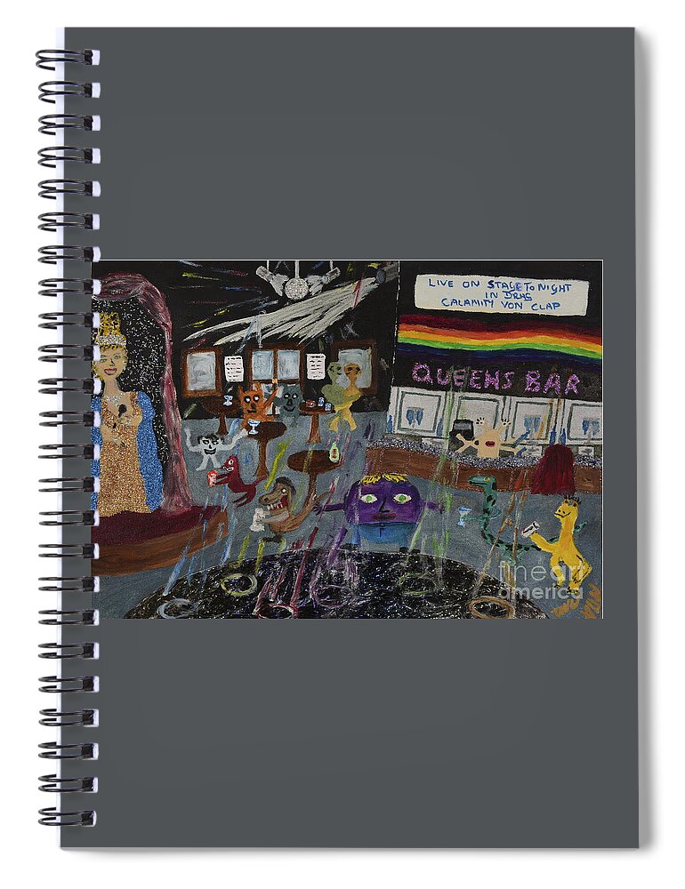 Lgbtq Spiral Notebook featuring the painting The Gay scene is not what it once was by David Westwood