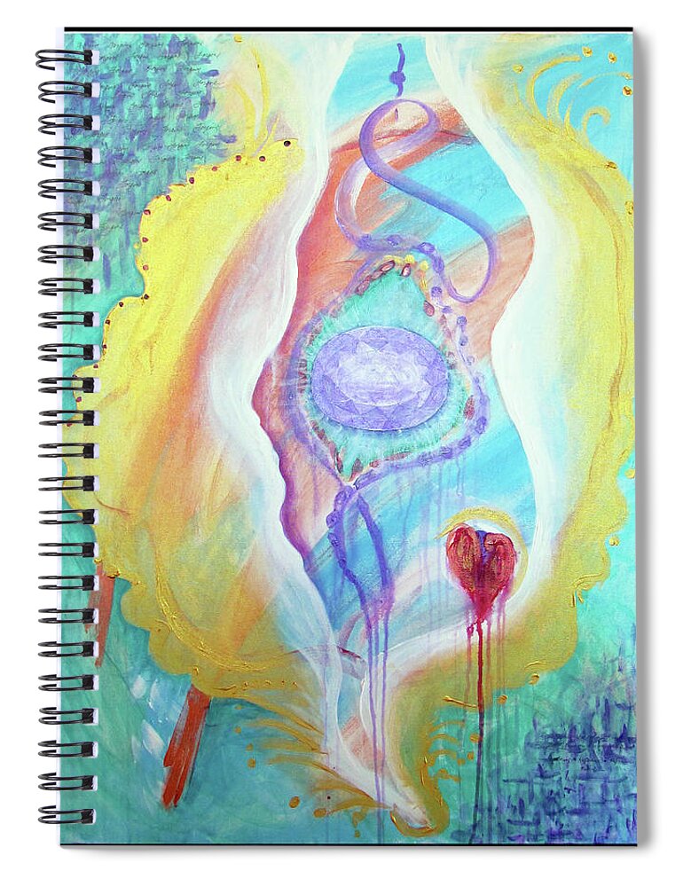 Gem Spiral Notebook featuring the painting The Gem of Forgiveness by Feather Redfox