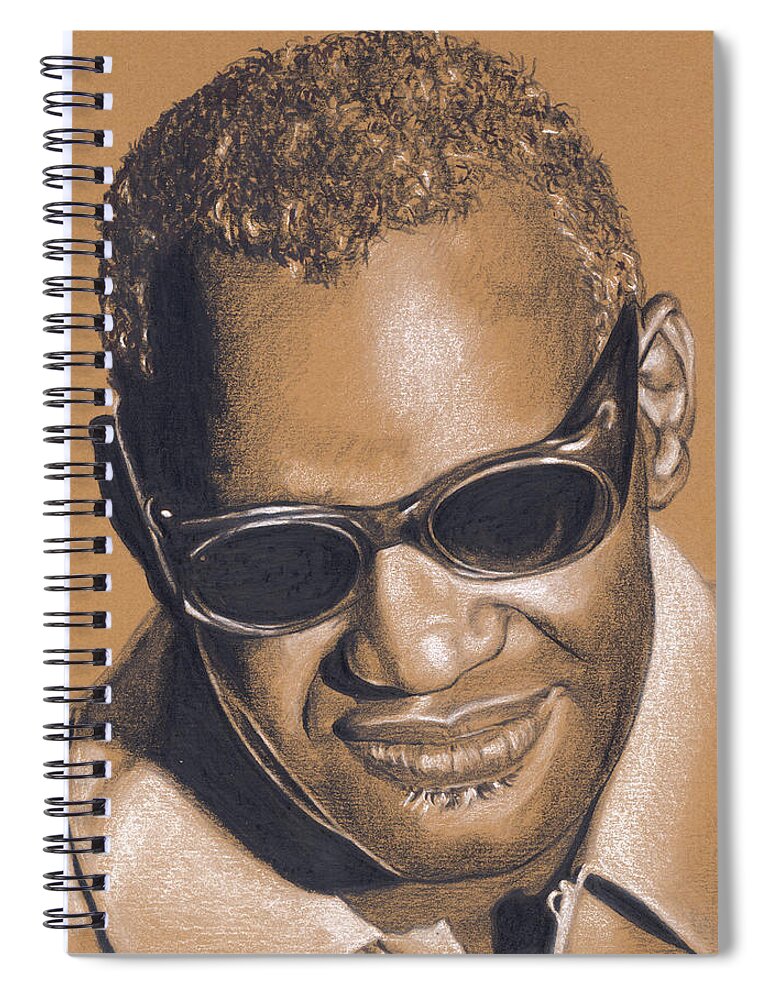 Singer Spiral Notebook featuring the drawing The genius of soul by Rob De Vries