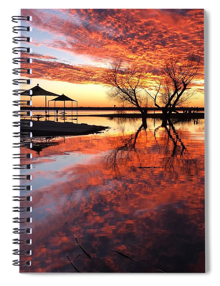 Sunset Spiral Notebook featuring the photograph The Golden Hour by Doris Aguirre