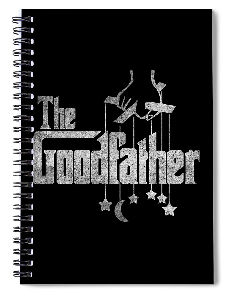 Funny Spiral Notebook featuring the digital art The Goodfather Retro by Flippin Sweet Gear