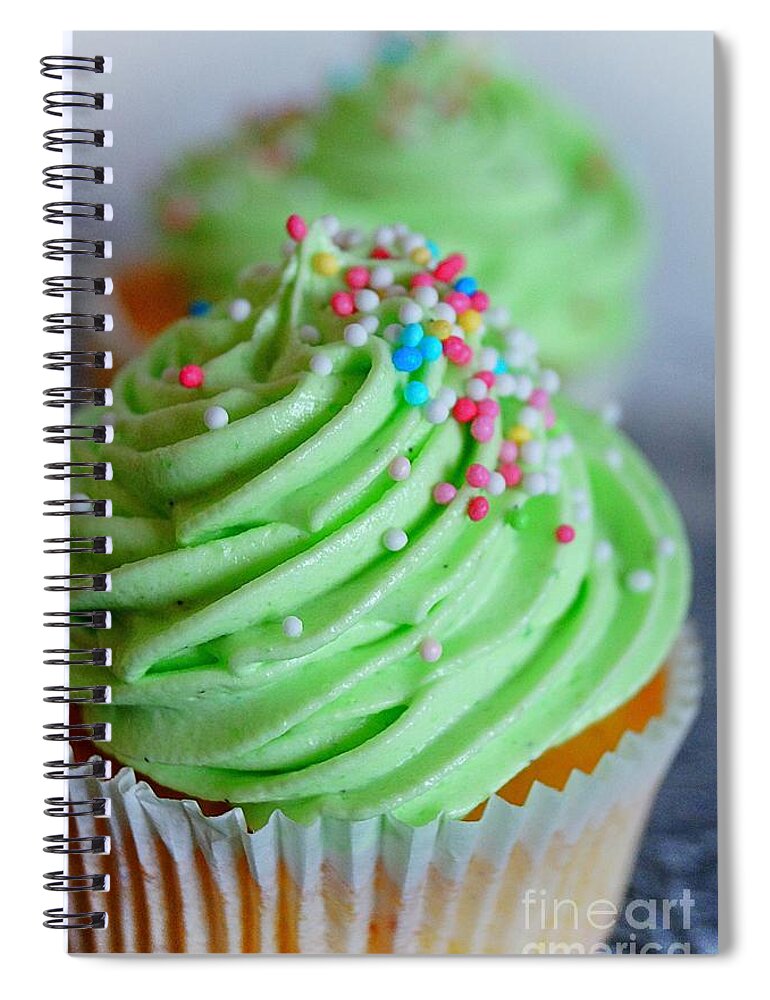 Cupcake Spiral Notebook featuring the photograph The Green Cupcake by Claudia Zahnd-Prezioso