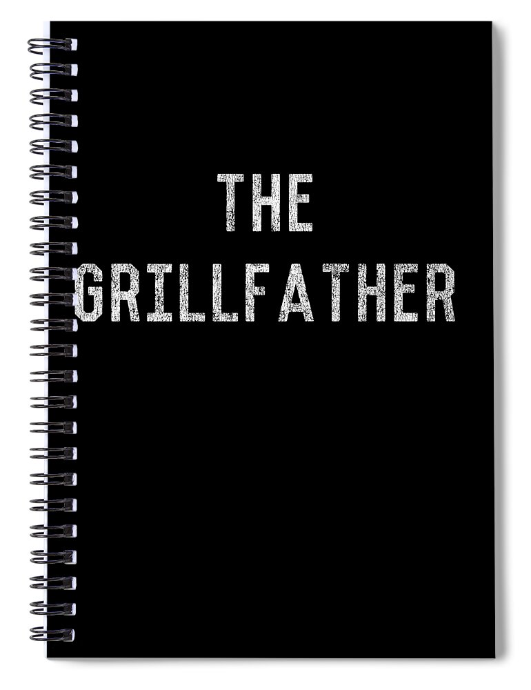 Funny Spiral Notebook featuring the digital art The Grillfather Retro by Flippin Sweet Gear