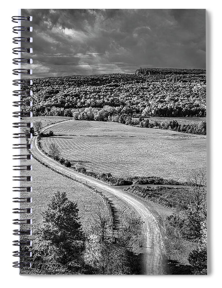 Hudson Valley Spiral Notebook featuring the photograph The Gunks NY BW by Susan Candelario