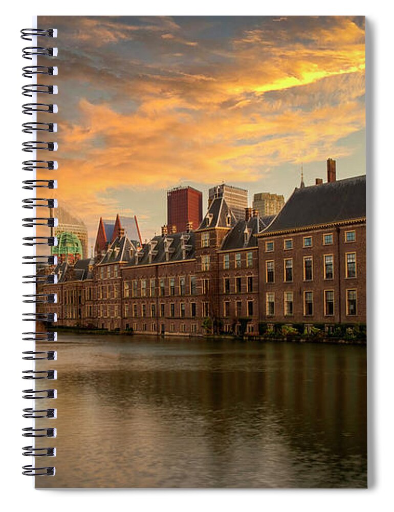 The Hague Spiral Notebook featuring the photograph The Hague Court Pond by Marjolein Van Middelkoop