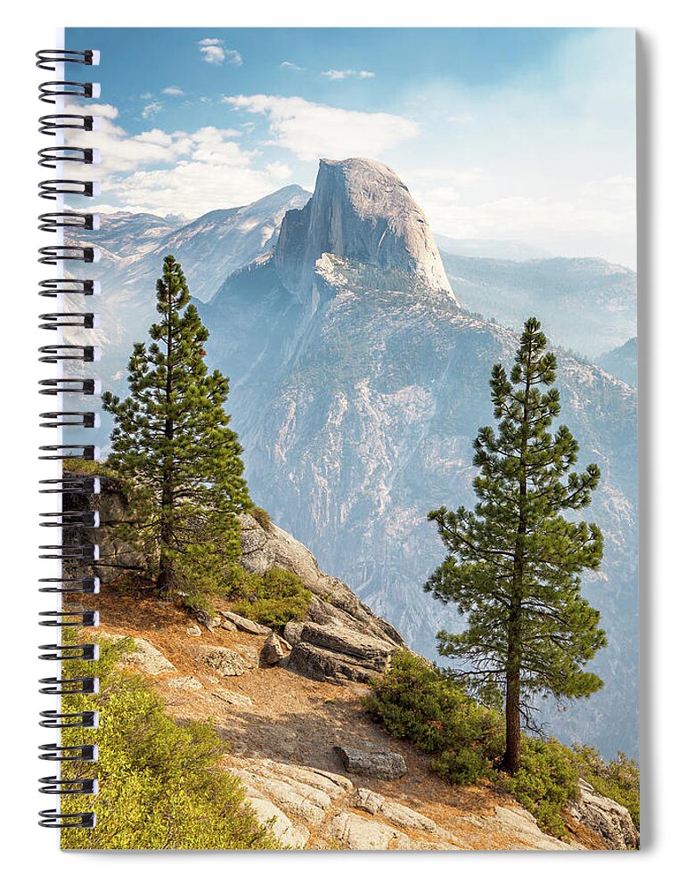 Landscape Spiral Notebook featuring the photograph The Half Dome guardians by Davorin Mance