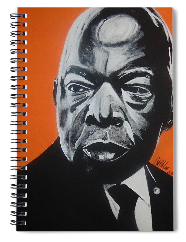 John Lewis Spiral Notebook featuring the painting The Heartbeat of Congress by Antonio Moore