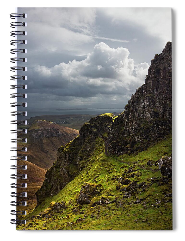 Clouds Spiral Notebook featuring the photograph The Hiking Trails through the Scottish Highlands by Debra and Dave Vanderlaan