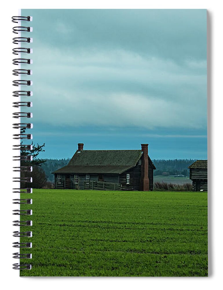 Ebeys Praire Spiral Notebook featuring the photograph Ebey's Landing, A Storied History, Whidbey Is, Washington by Leslie Struxness