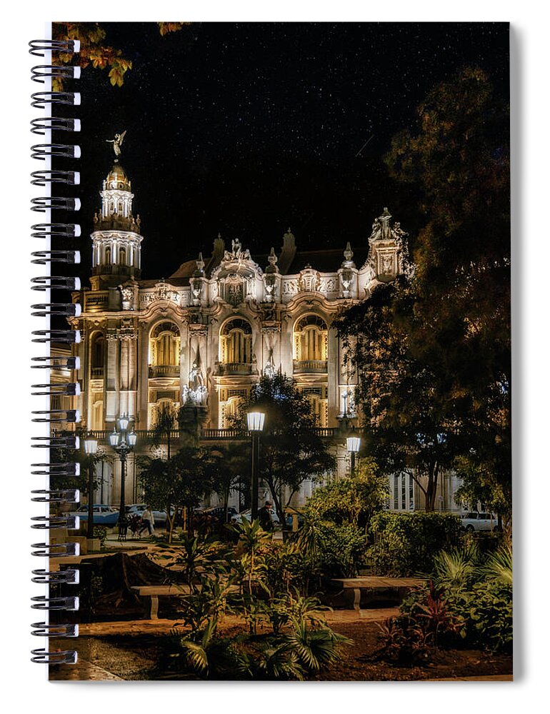 Hotel Inglaterra Spiral Notebook featuring the photograph The Hotel Inglaterra seen from the garden by Micah Offman