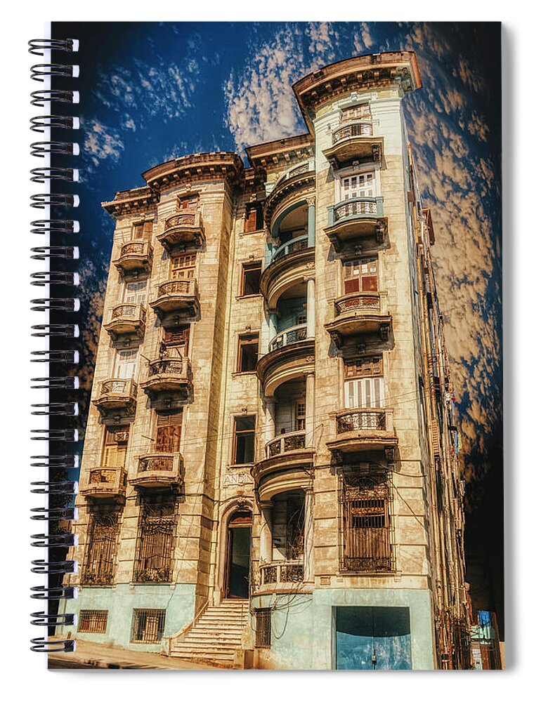 Weird Building Spiral Notebook featuring the photograph The House on The Hill Top by Micah Offman