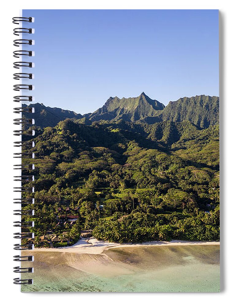 Cook Islands Spiral Notebook featuring the photograph The idyllic Rarotonga island, part of the Cook islands, in the P by Didier Marti