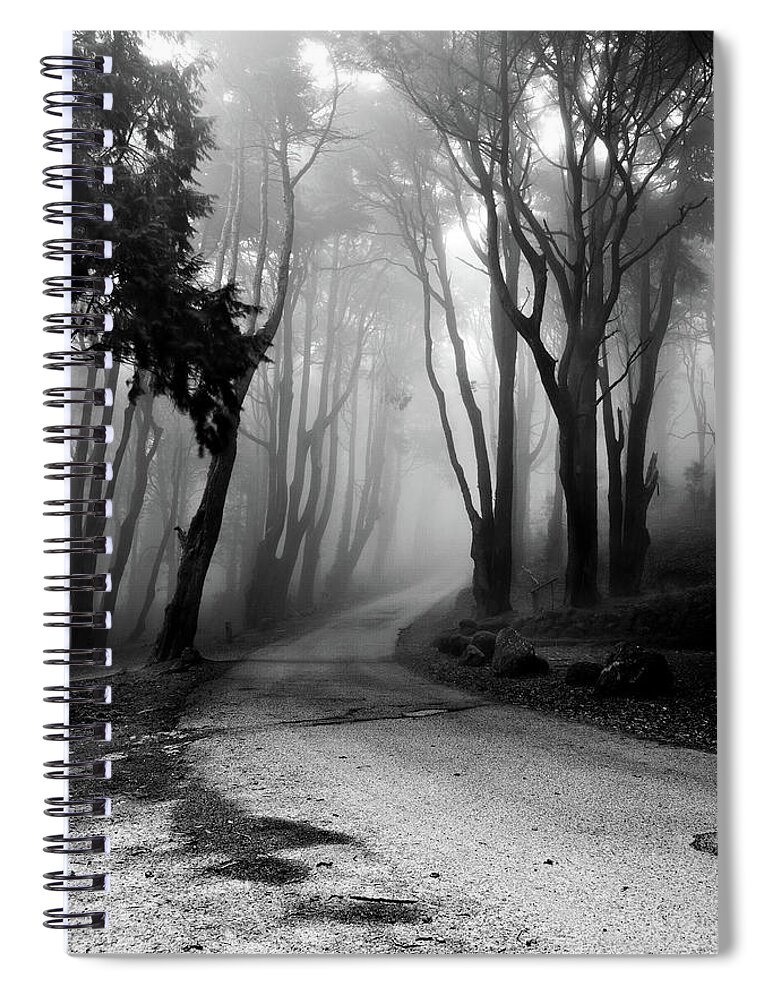 Forest Spiral Notebook featuring the photograph The incantation road by Jorge Maia
