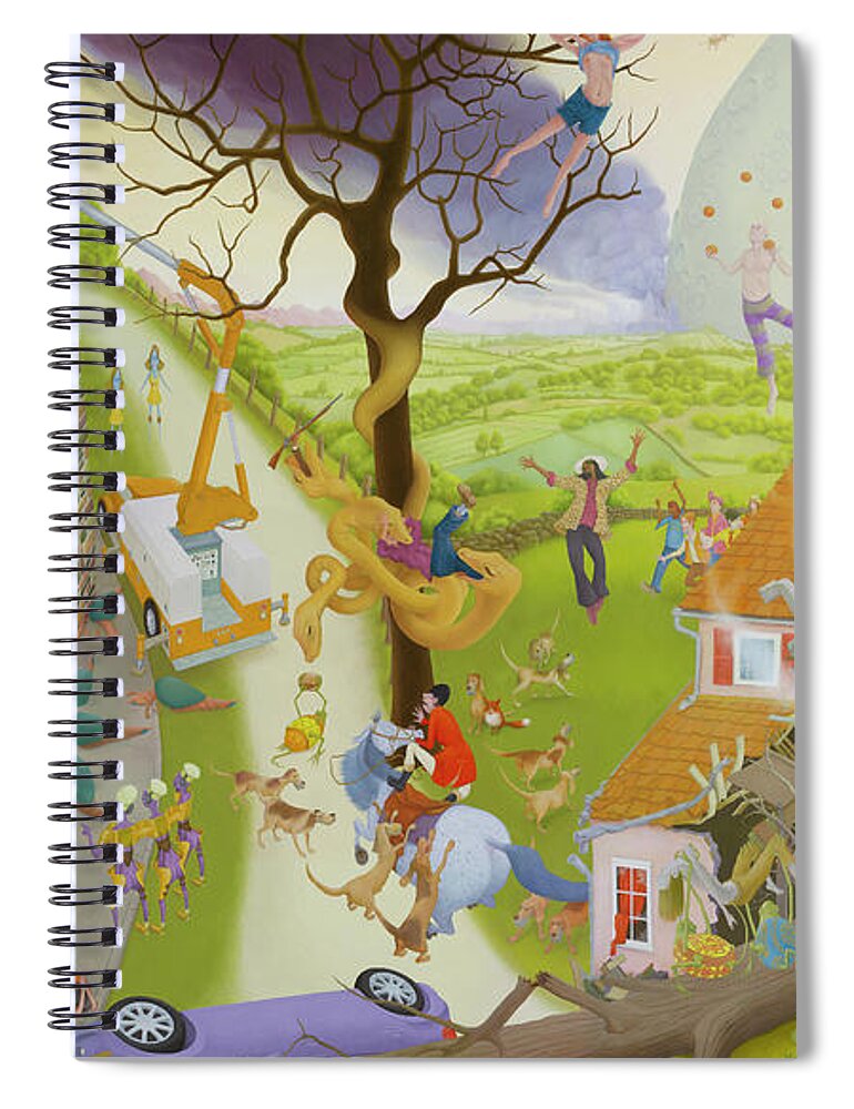Rapture Spiral Notebook featuring the painting The Irreverent Rapture by Hone Williams