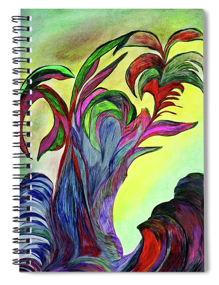  Spiral Notebook featuring the mixed media The Island by Melinda Firestone-White