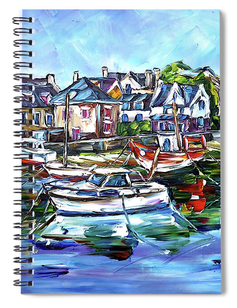 Loguivy De La Mer Spiral Notebook featuring the painting The Islands Of Brittany by Mirek Kuzniar