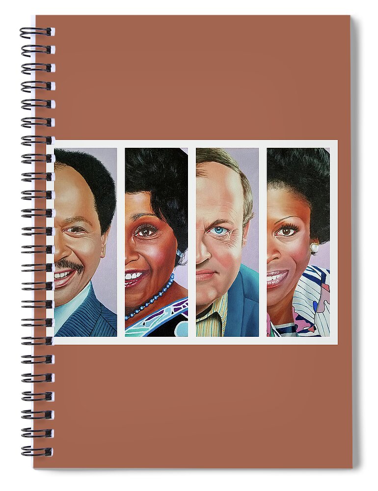 Tv Sitcom Spiral Notebook featuring the painting The Jeffersons by Vic Ritchey