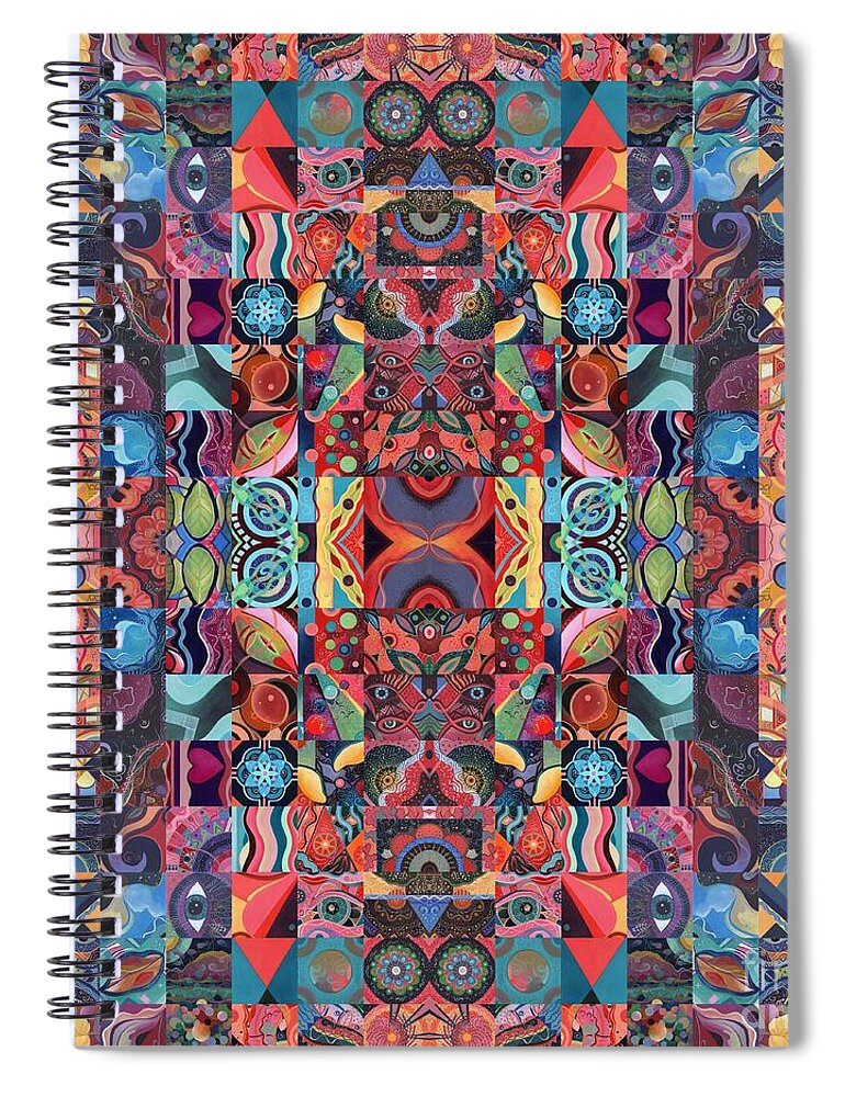 The Joy Of Design 64 Quadrupled 4 By Helena Tiainen Spiral Notebook featuring the digital art The Joy of Design 64 Quadrupled 4 by Helena Tiainen