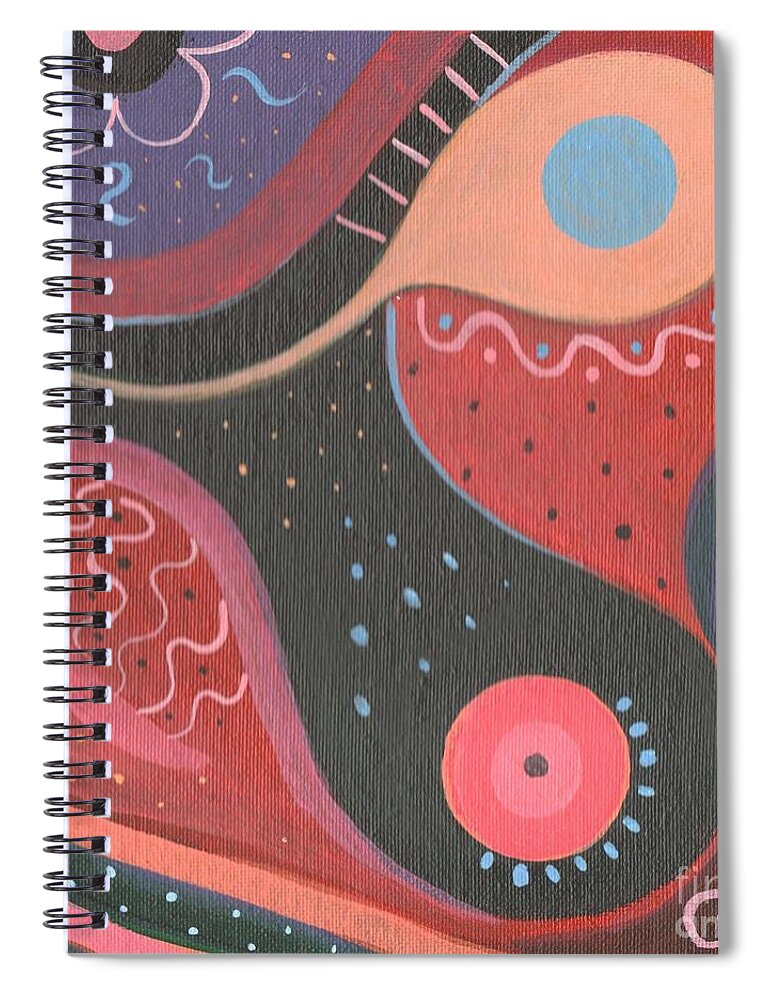 The Joy Of Design Lxviii Part 2 By Helena Tiainen Spiral Notebook featuring the painting The Joy of Design LXVIII Part 2 by Helena Tiainen