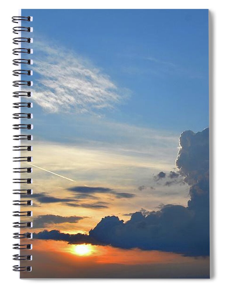 Nature Spiral Notebook featuring the photograph The Kiss of Sunset and Clouds by Leonida Arte