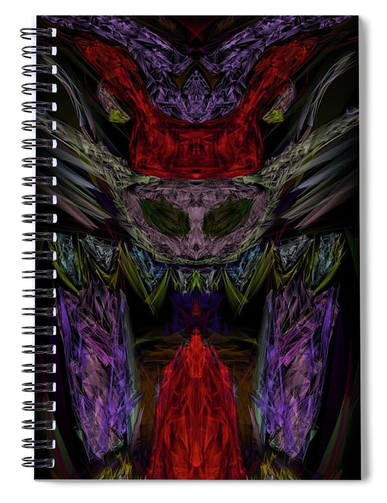 The Kosmic Baboon Spiral Notebook featuring the digital art The Kosmic Baboon by Michael Canteen
