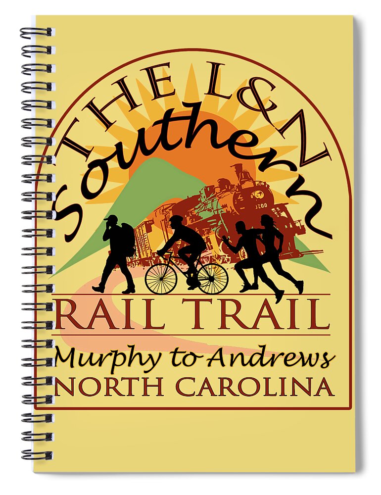 Train Spiral Notebook featuring the photograph The L and N Southern Rail Trail Runners Cyclists Hikers by Debra and Dave Vanderlaan