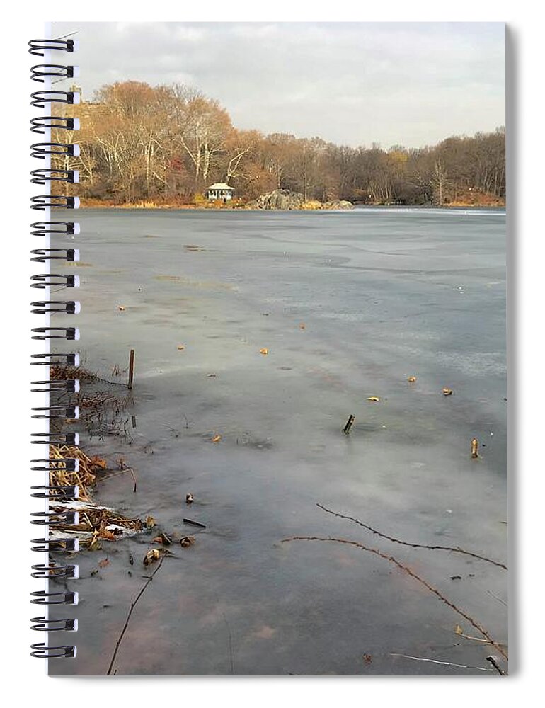  Spiral Notebook featuring the photograph The Lake in December by Judy Frisk