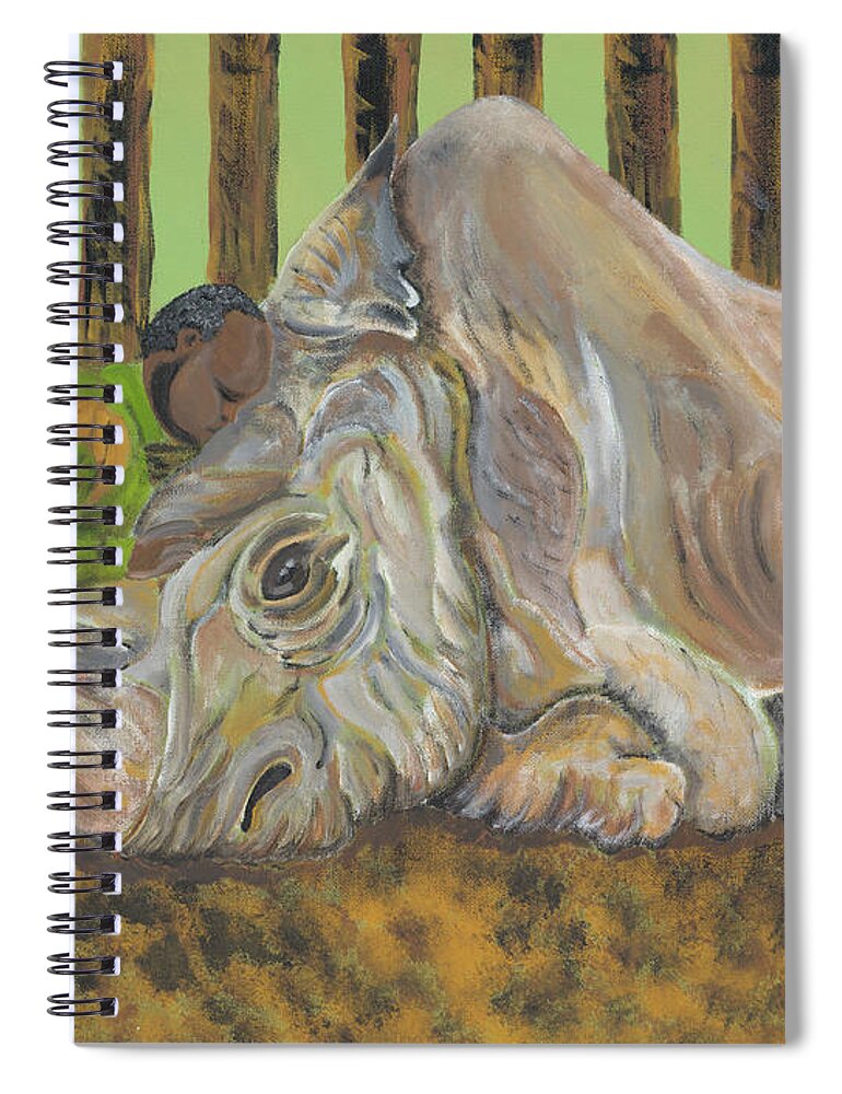 Africa Spiral Notebook featuring the painting The Last Giant by The GYPSY