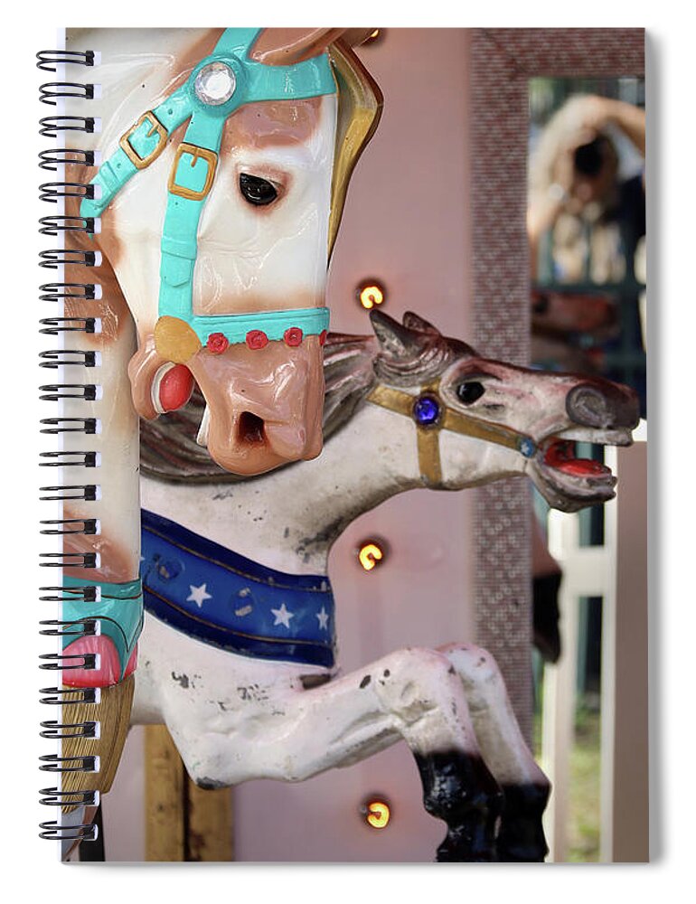 Carousel Spiral Notebook featuring the photograph The Last Ride by M Kathleen Warren