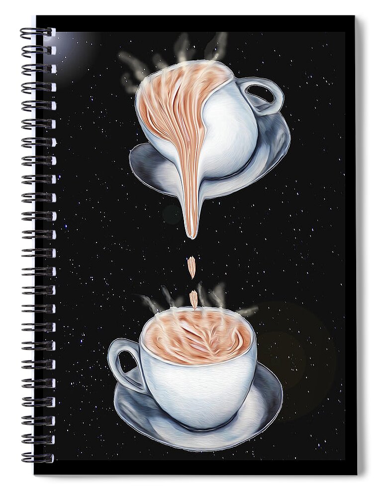 Digital Spiral Notebook featuring the digital art The Latte' Milky Way by Ronald Mills