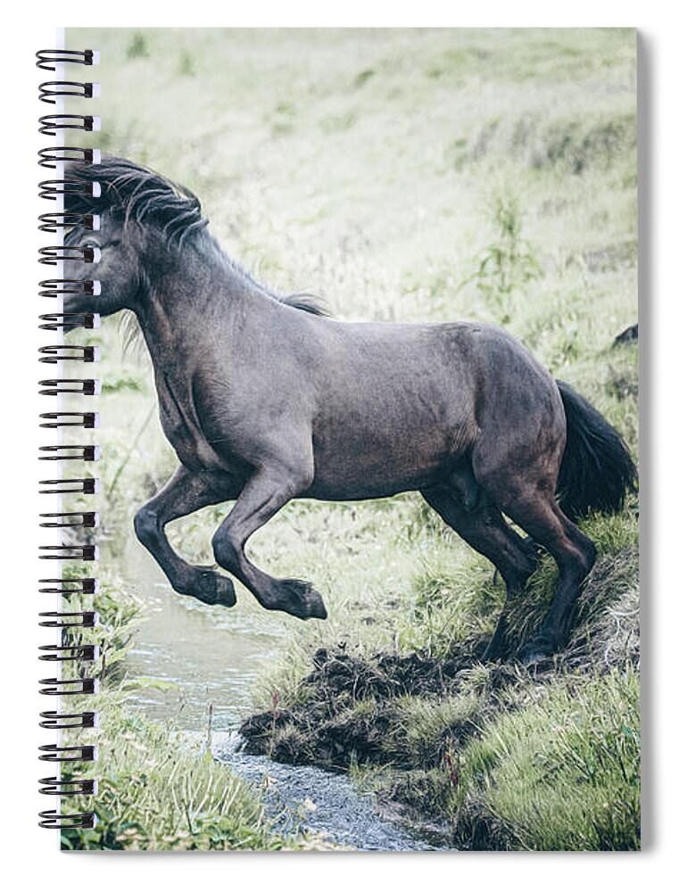 Horse Spiral Notebook featuring the photograph The Leap - Horse Art by Lisa Saint
