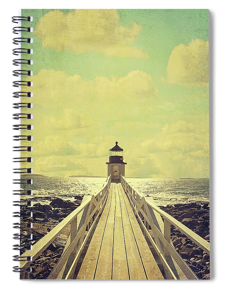 Lighthouse Spiral Notebook featuring the photograph The Lighthouse Texture Version by Carrie Ann Grippo-Pike