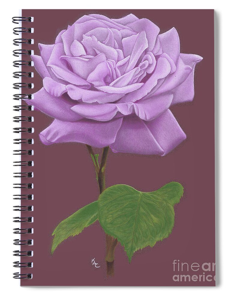 Lilac Spiral Notebook featuring the painting The Lilac Rose by Karie-ann Cooper