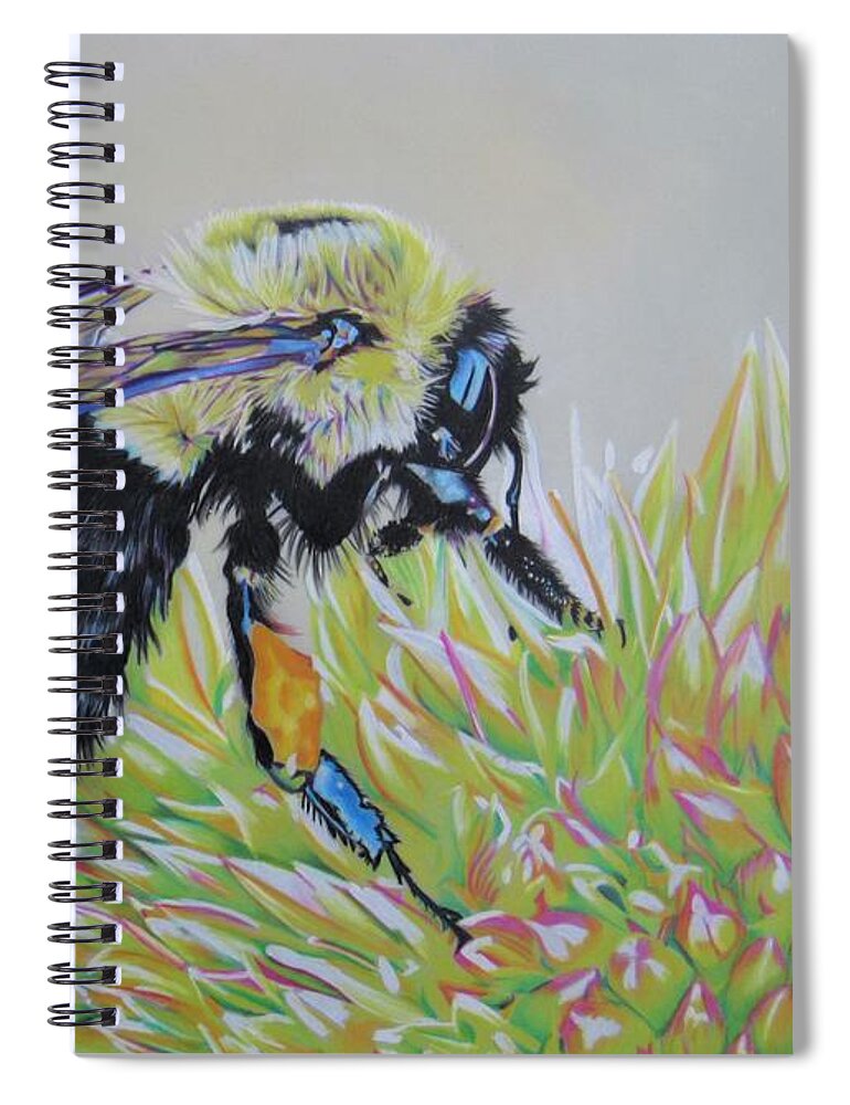 Bee Spiral Notebook featuring the drawing The Look and Feel by Kelly Speros