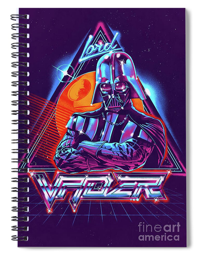 Beverly Hills Cop Spiral Notebook featuring the digital art The Lord Vader / 80s by Zerobriant Designs