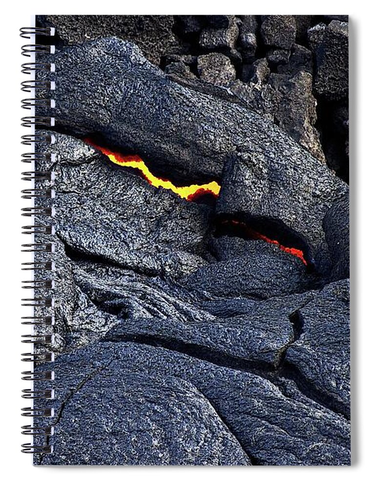 Volcano Spiral Notebook featuring the photograph The lurking flame by Christopher Mathews