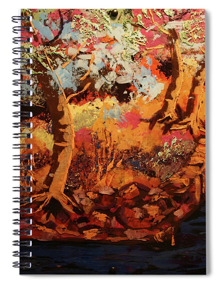 Forest Spiral Notebook featuring the painting The Magic Hour by Marilyn Quigley