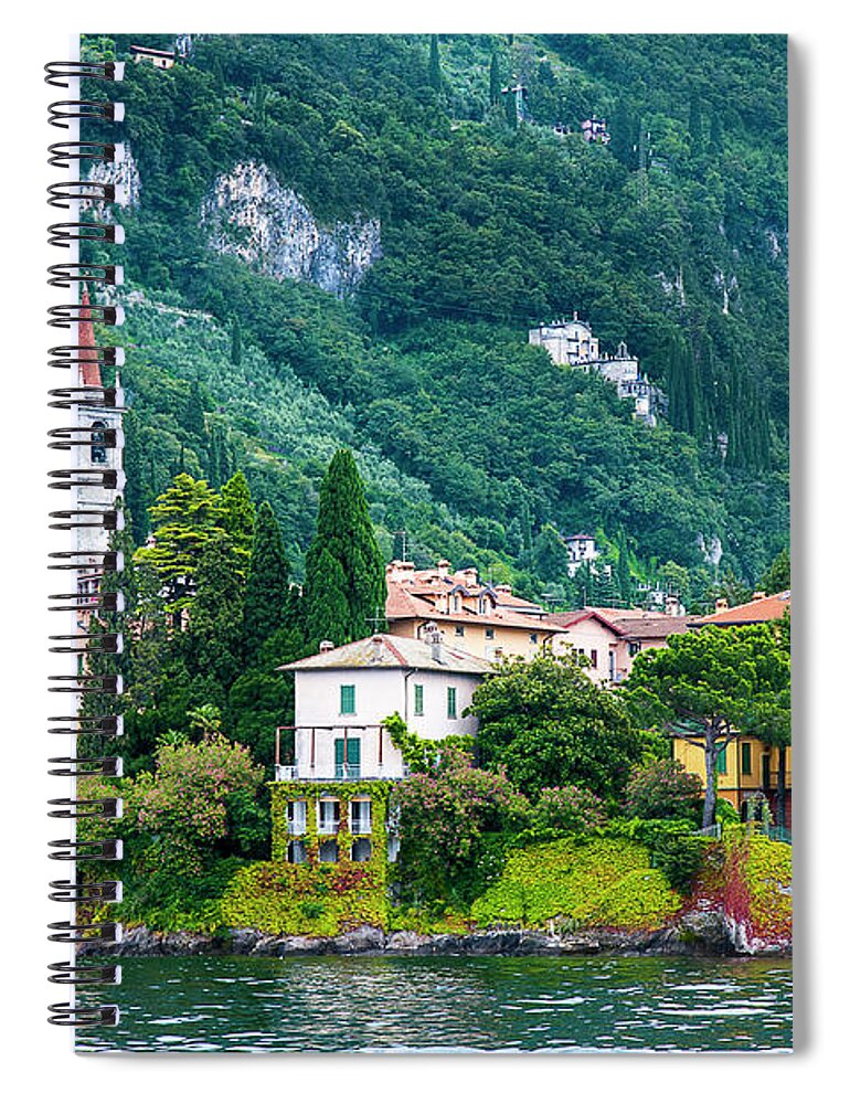 Varenna Spiral Notebook featuring the photograph The Magic of Lake Como by Brenda Kean