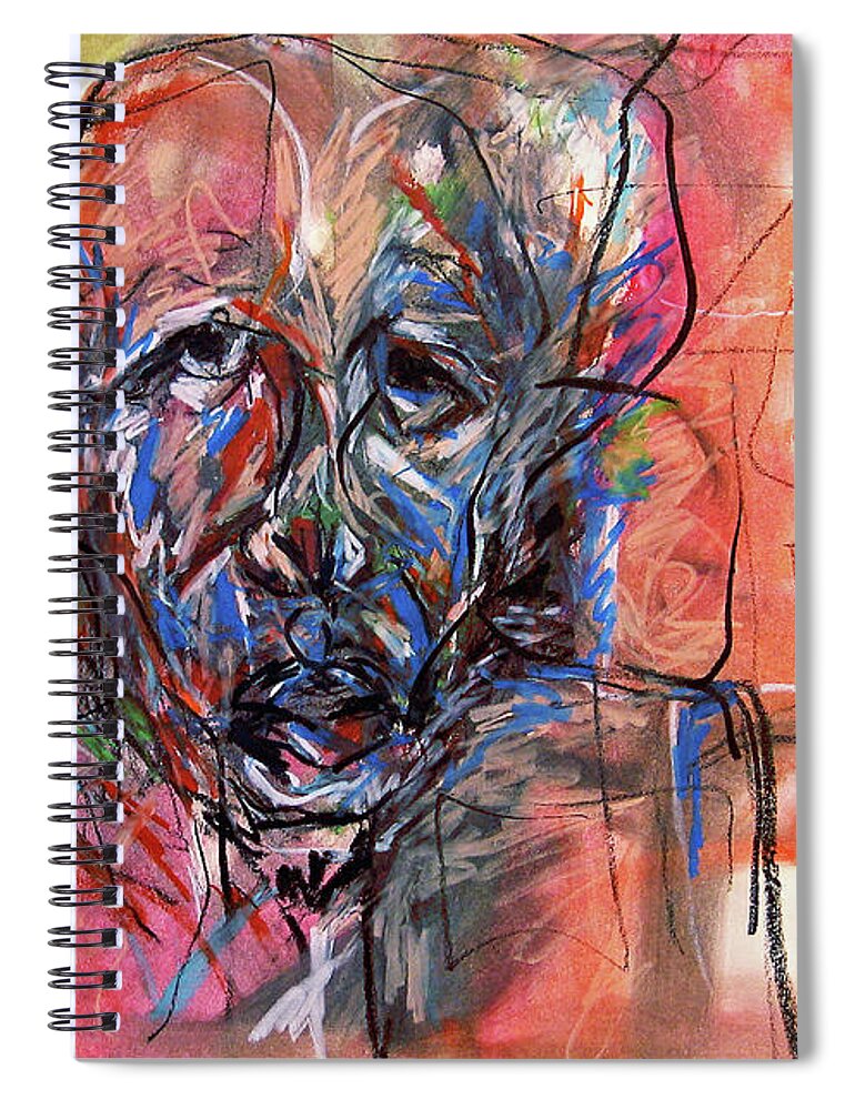 African Art Spiral Notebook featuring the painting The Man I See by Winston Saoli 1950-1995