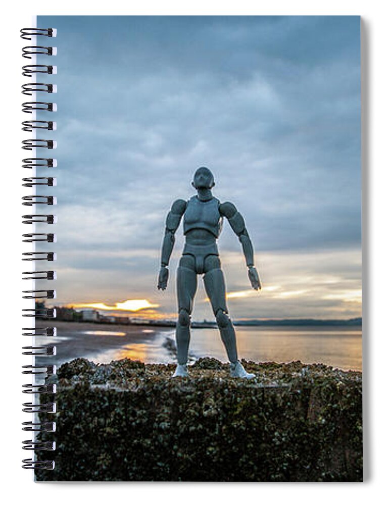 Beach Spiral Notebook featuring the photograph The Man on the Beach by Max Blinkhorn