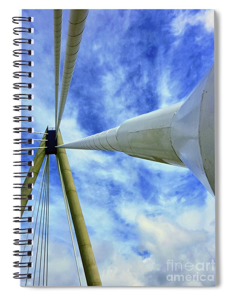 Digital Art Spiral Notebook featuring the photograph The Marine Way Bridge Southport England. August 2010 by Pics By Tony