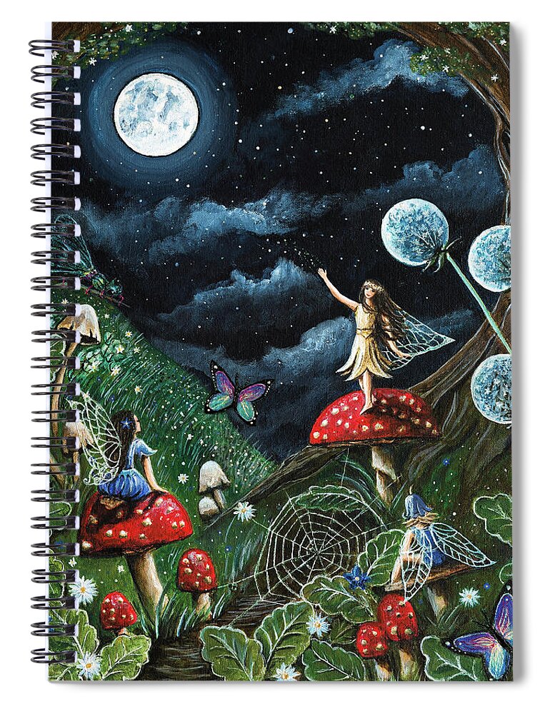 The Midnight Meeting Spiral Notebook featuring the painting The Midnight Meeting by Rachel Emmett