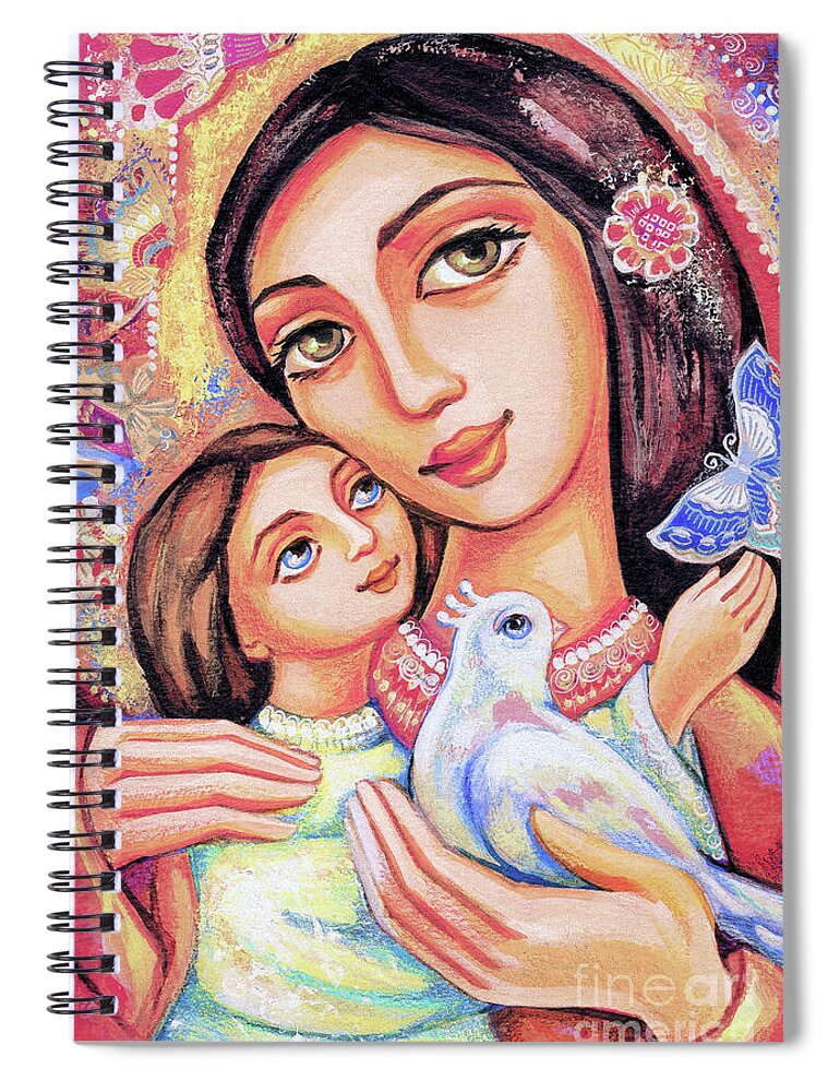 Mother And Child Spiral Notebook featuring the painting The Miracle of Love by Eva Campbell