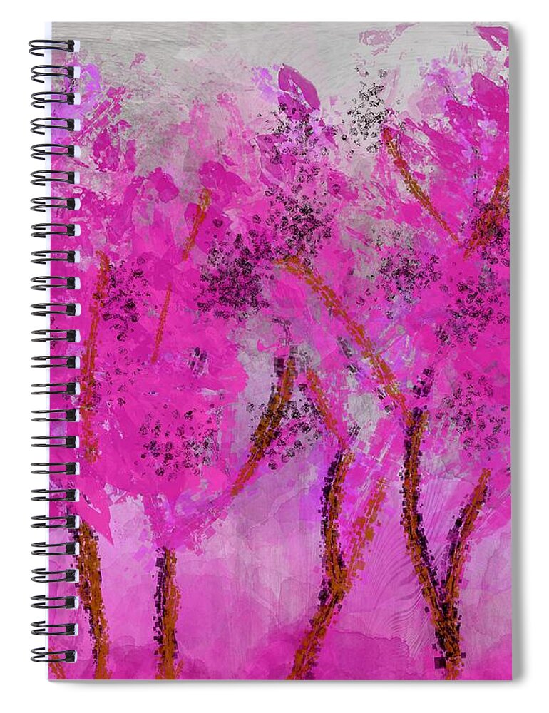 Mysterious Forest Artwork Spiral Notebook featuring the digital art The misty day by Elaine Hayward