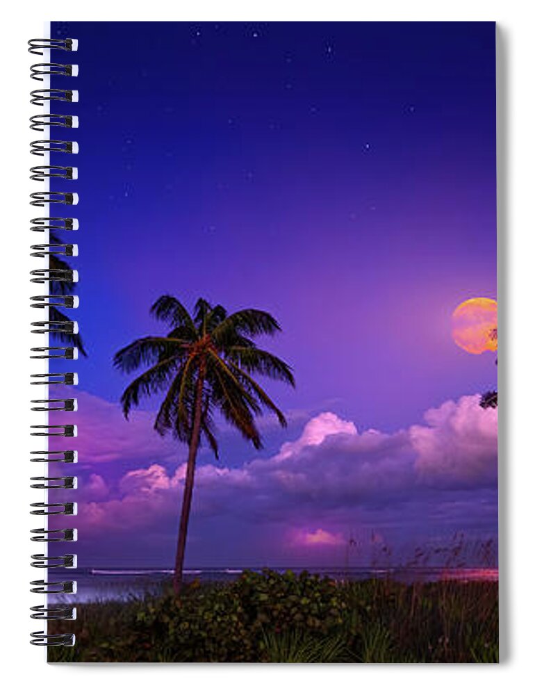 Moon Spiral Notebook featuring the photograph The Moon Dancers by Mark Andrew Thomas
