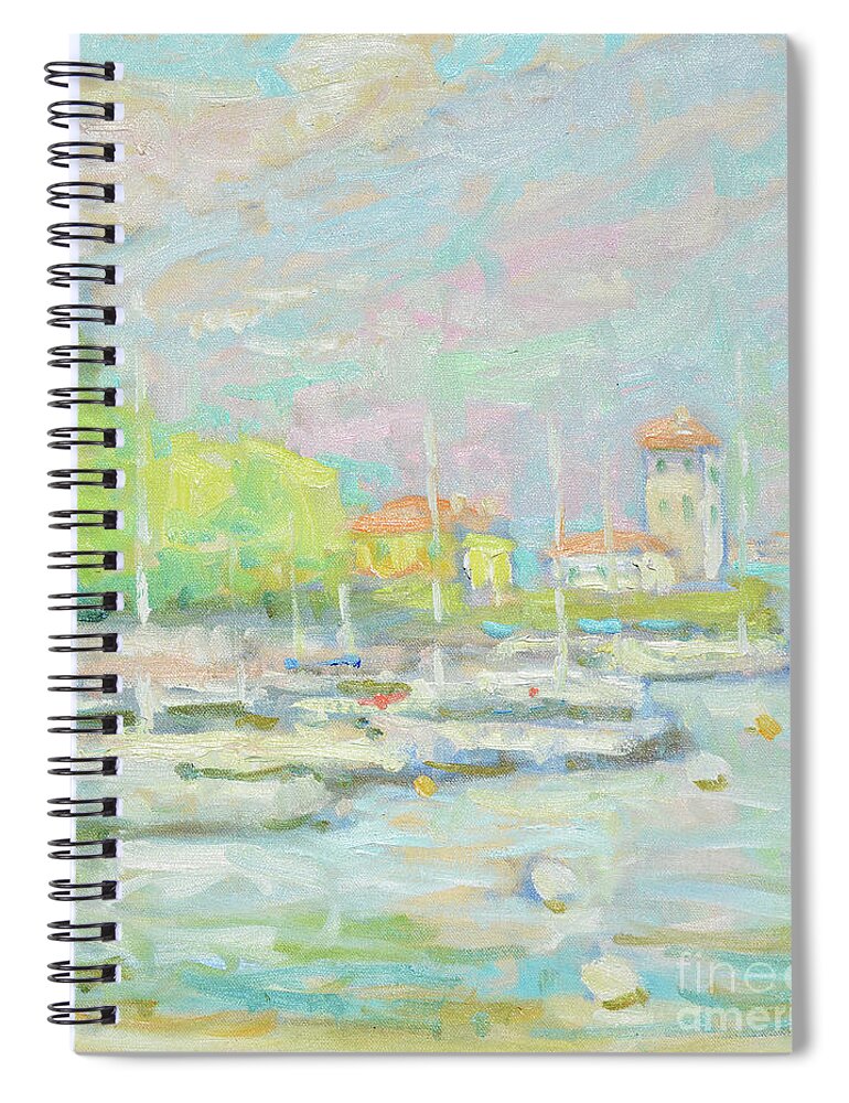 Fresia Spiral Notebook featuring the painting The Moving Parts of Color by Jerry Fresia