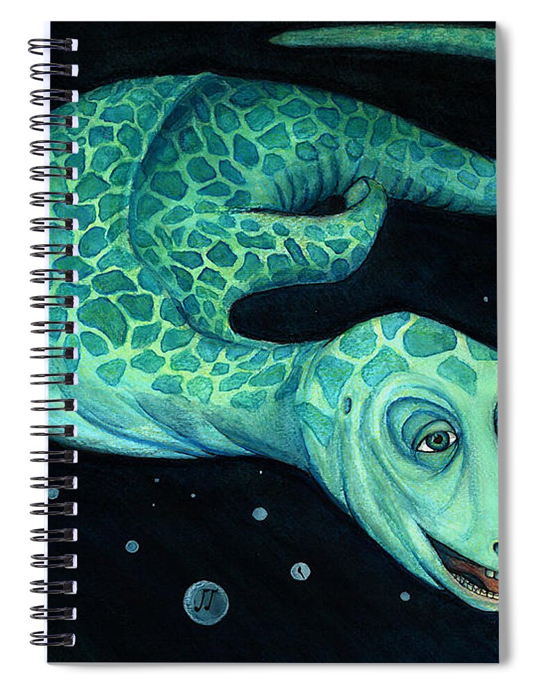 Pend Oreille Paddler Spiral Notebook featuring the painting The Mysterious Pend Oreille Paddler Part 1 Illustration, Page 7 by Whitney Palmer