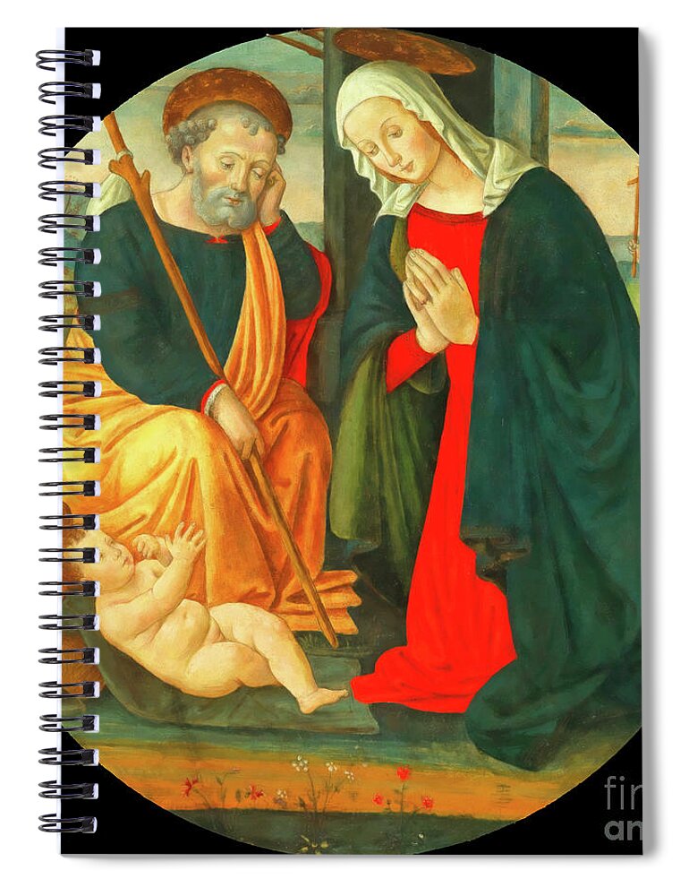 Nativity Spiral Notebook featuring the photograph The Nativity Scene in 15th Century by Munir Alawi