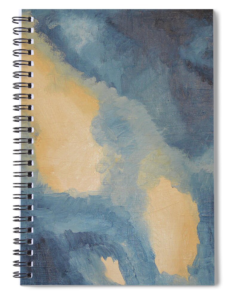 Blue Spiral Notebook featuring the painting The Night Sky by Anita Hummel
